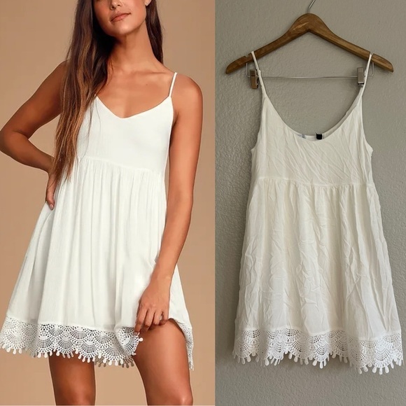 Rhiannon Ivory Lace Babydoll Dress - Picture 1 of 4